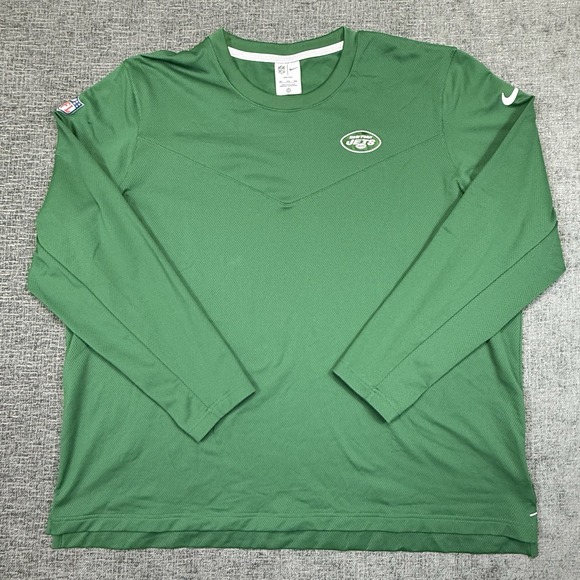 New York Jets Nike Dri Fit Shirt Men's 3XL Green On Field NFL‎ Long Sleeve - Picture 1 of 12